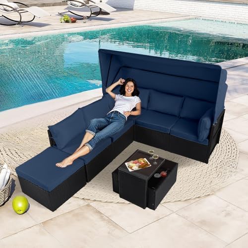 8-Piece Outdoor Patio Set Weather-Resistant Sun-Shading