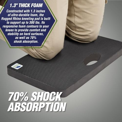 Rugged Rhino Thick Knee Pad with Handle Onyx Black