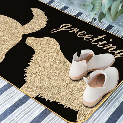 Funny Dog Door Mat Welcome Mat for Humans with Greetings Design