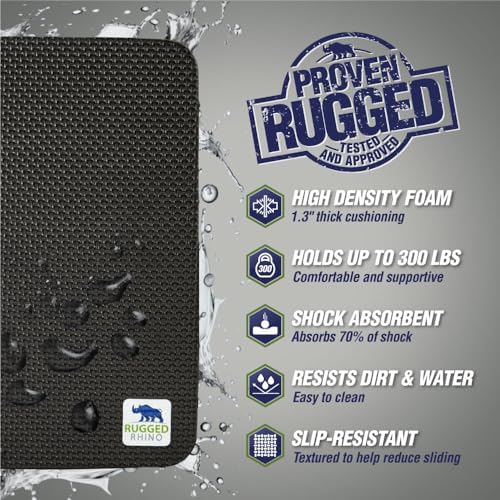 Rugged Rhino Thick Knee Pad with Handle Onyx Black