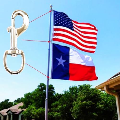 4 Pcs 35 In Flag Swivel Snap Hooks - Heavy Duty Eye Bolt Clips