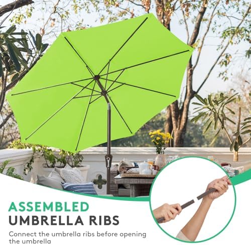 JEAREY 10FT Outdoor Patio Umbrella with Push Button Tilt and Crank