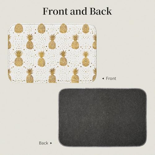 Gold Glitter Pineapples 40x60 Hem Mat
