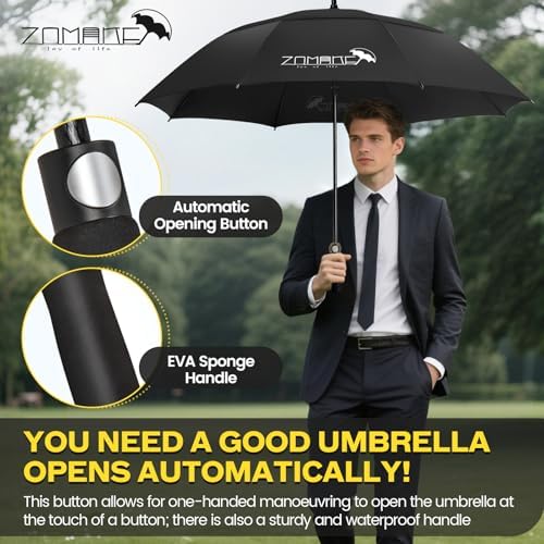 ZOMAKE Golf Driver - Oversized Windproof Umbrella w Double Canopy
