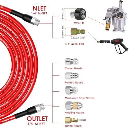 Professional sewer jetter kit for pressure washer 5800 PSI effective clog cleaning
