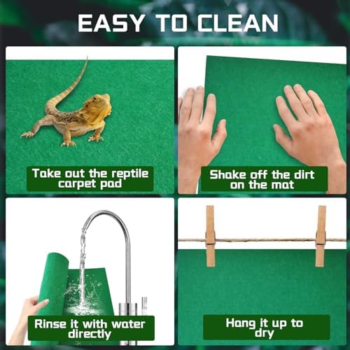 Soft Non-abrasive Reptile Mat 24x16 Perfect for Bearded Dragon Lizard Snake