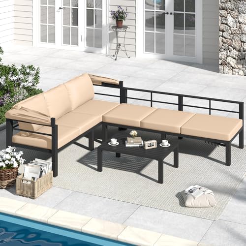 Convertible daybed retractable canopy for outdoor relaxation