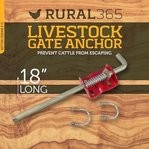 Ruralty Farm Gate Anchor 18in Spring-Loaded Cattle Gate Drop Rod