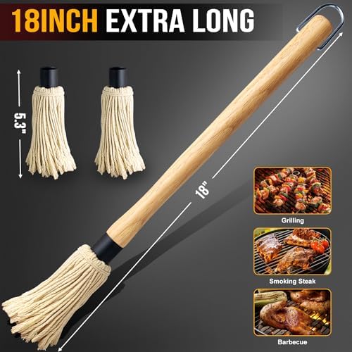 Easy to Use Durable 18 Wooden Grilling Basting Mop