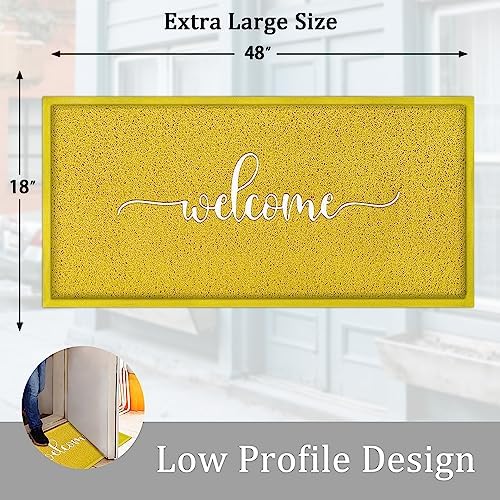 AAZZKANG Yellow Anti-Slip Outdoor Door Mat 48X18