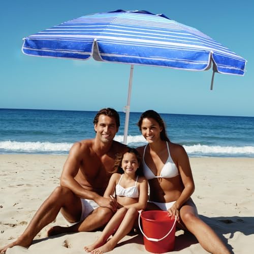 65ft Beach Umbrella with Sand Anchor UV Protection