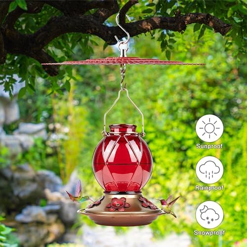 112 Inch Metal Bird Feeder Rain Guard 2 Pack Red Dome Shield