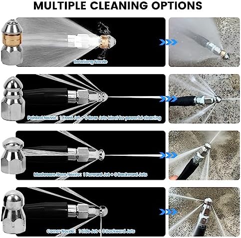 Unleash 100FT sewer jetter kit for easy clog-free cleaning