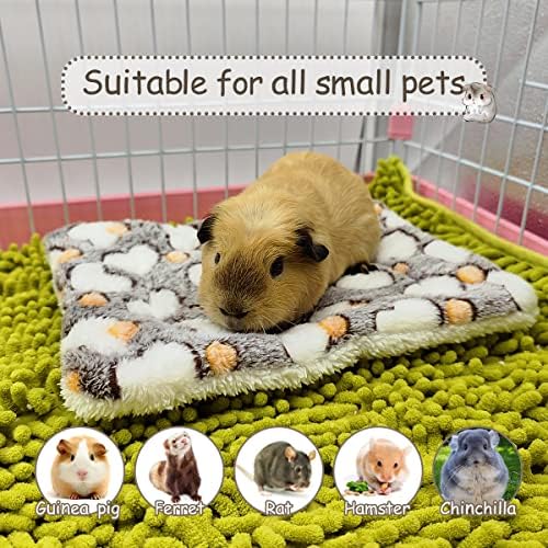 4 Pieces Guinea Pig Bed Mats with Hearts Pattern