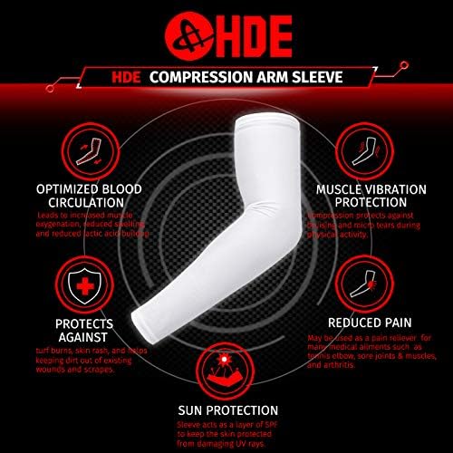 HDE Arm Compression Sleeves for Kids Basketball Shooting Sleeve - 1 Pair