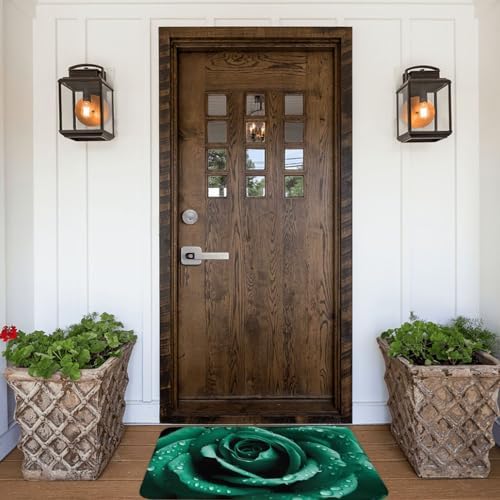 SHIRMDIY Green Rose Door Mat