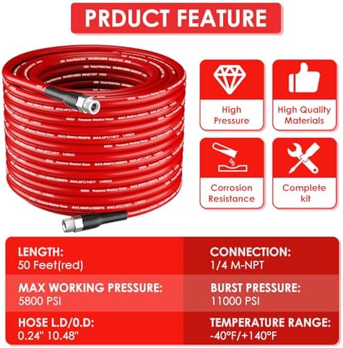 Professional sewer jetter kit for pressure washer 5800 PSI effective clog cleaning