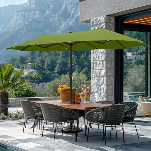 13ft Lime patio umbrella double-sided