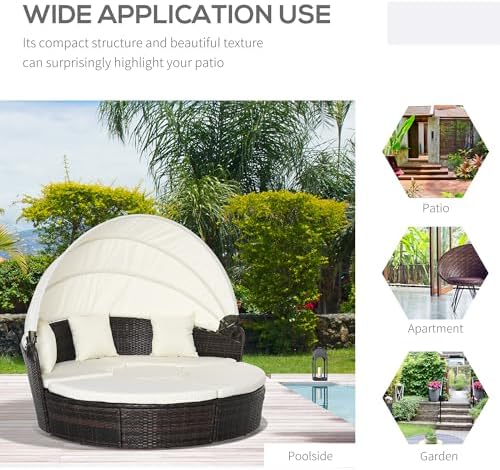 Stylish PE Rattan Outdoor Daybed Set