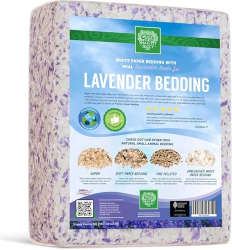 Small Pet Select White Paper Bedding with Lavender 56L