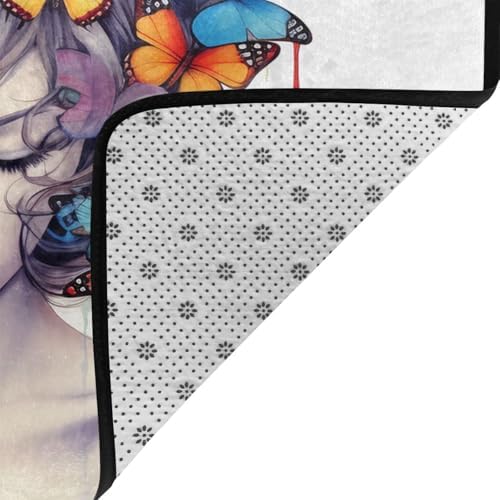 Beauty and Butterfly Non-Slip Floor Mat