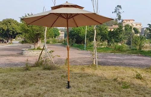 2-Piece Patio Umbrella Stand Multifunctional with Ground Spike Fixing