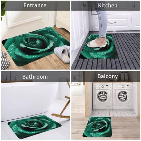 SHIRMDIY Green Rose Door Mat