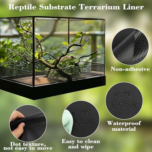 Reptile Substrate Mat for Lizards Snakes Turtles Black 65 FT