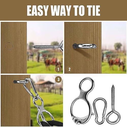 Sturdy 3-Pack Tie Ring Set for Horses Durable and Safe