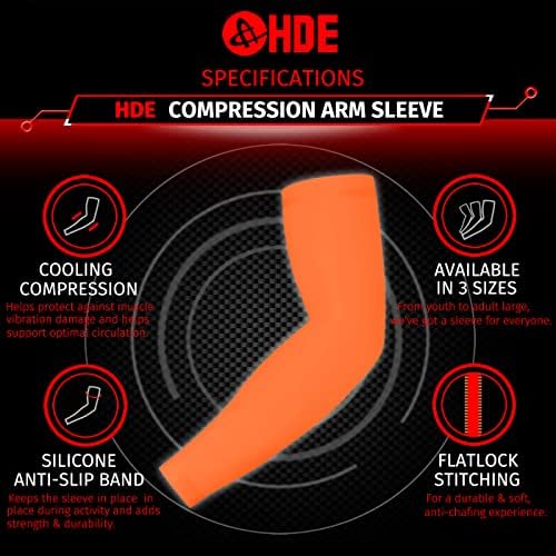 HDE Arm Compression Sleeves for Kids basketball - moisture wicking anti-slip