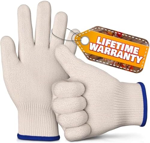 Heat Resistant Gloves for Grilling Baking - Durable Aramid Mitts with Fingers