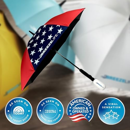 Original Breeze Life District Sun Umbrella with Built-in Fan and Mist