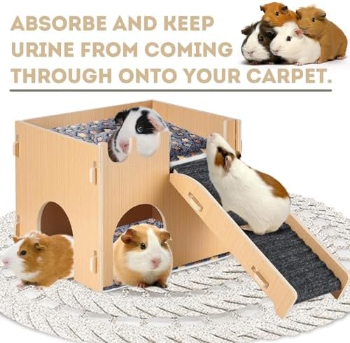 2-Pack Guinea Pig Bed with Soft Fleece for Pets