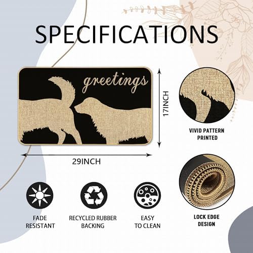 Funny Dog Door Mat Welcome Mat for Humans with Greetings Design