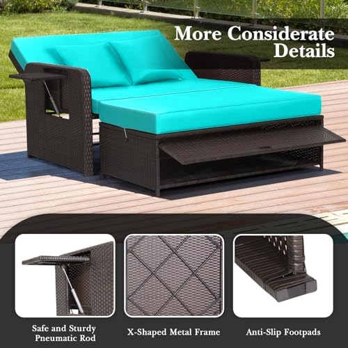 Tangkula patio wicker daybed set