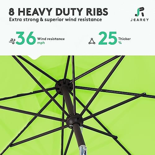 JEAREY 10FT Outdoor Patio Umbrella with Push Button Tilt and Crank