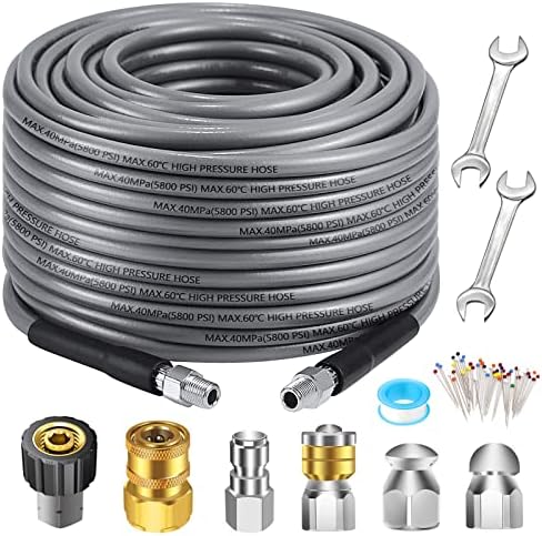 West Bay 100FT Pressure Washer Sewer Jetter Kit for Deep Cleaning