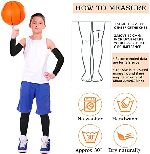 Geyoga 4 Pairs Kids Leg Arm Sleeves Compression Clothing