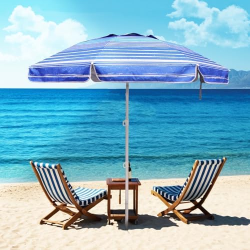 65ft Beach Umbrella with Sand Anchor UV Protection