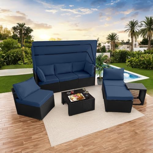 8-Piece Outdoor Patio Set Weather-Resistant Sun-Shading