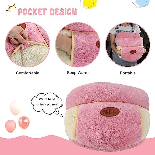YUEPET Guinea Pig Bed Cuddle Cave Warm Fleece Cozy House
