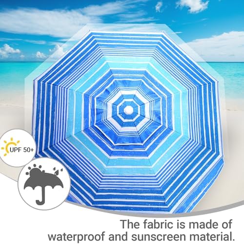 65ft Beach Umbrella with Sand Anchor UV Protection
