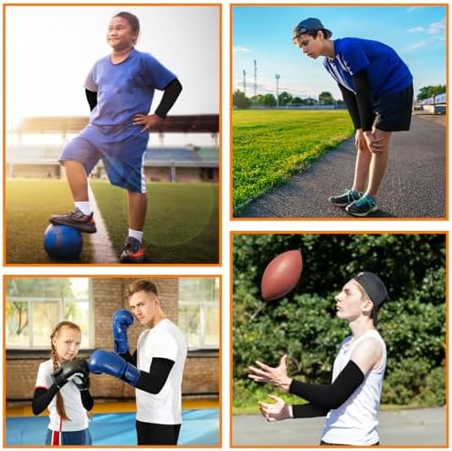 Xuhal Protect Your Arms with Kids Basketball Secure Compression Sleeve UV Sun Protection