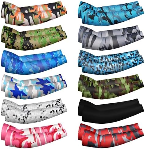 Xuhal 12-Pair Kids Baseball Compression Sleeves - Sun Protection Cooling Enjoyment