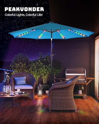 LUXury patio umbrella with SOLAr Lights