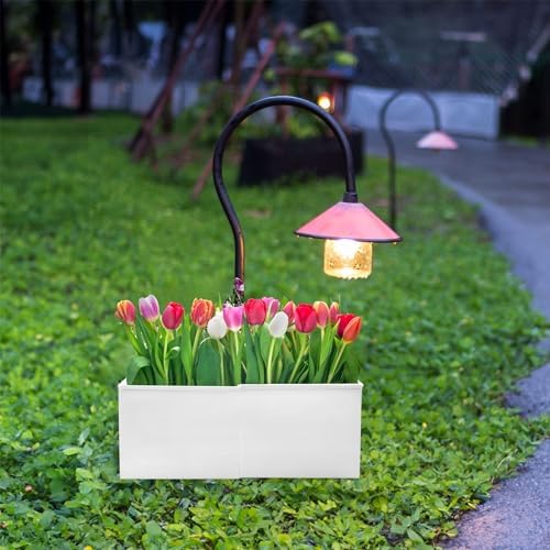 White Square Umbrella Planter for Patio Tables