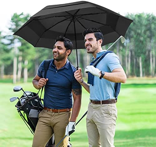 Lejorain Golf Umbrella - Lightweight Double Canopy Portable