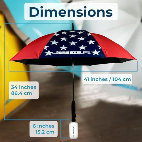 Original Breeze Life District Sun Umbrella with Built-in Fan and Mist