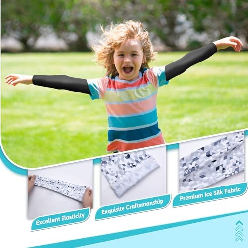 Kids Baseball Arm Sleeves UV Protection Cooling Compression for Boys Girls