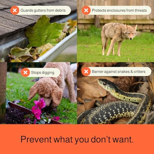 MAPORCH Black Plastic Wire Mesh Fence for Poultry Dogs Rabbits - Snake Barrier